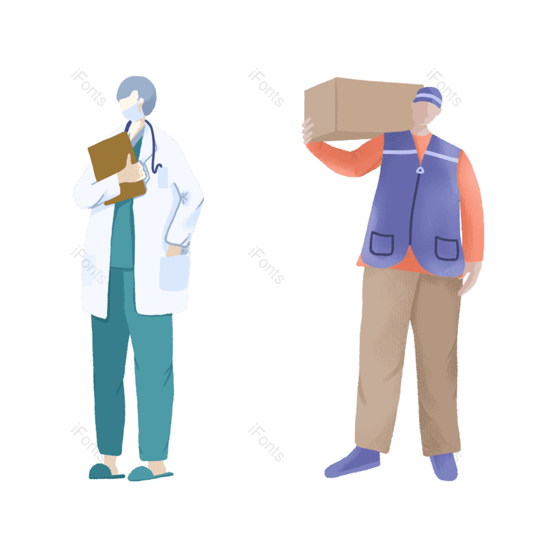 五一劳动节图片,劳动节元素,劳动人民PNG,快递员免抠素材